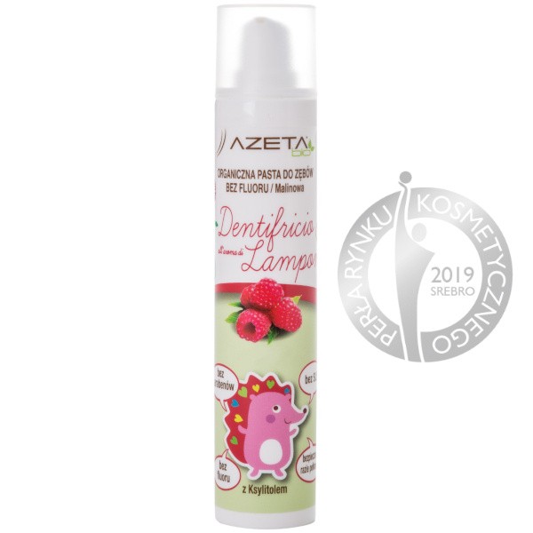 Azeta Bio Organiczna pasta do zębów bez fluoru z ksylitolem i aloesem dla dzieci Malinowa