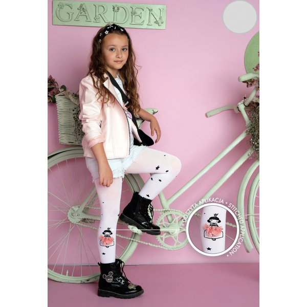 RAJSTOPY DZIEWCZĘCE KNITTEX QUINN Z APLIKACJĄ ASH GREY