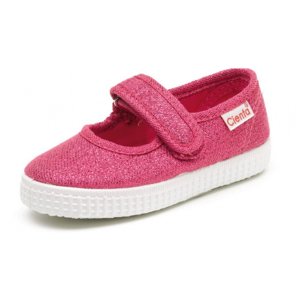 CIENTA TRAMPKI BŁYSZCZĄCE BALERINY NA RZEP FUCSHIA 56-013-12 FUKSJOWE