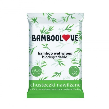 Bamboolove Bambusowe chusteczki nawilżane, 10 szt.