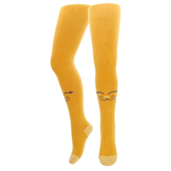 WOLA RAJSTOPY DZIEWCZĘCE WZOROWANE, ŻÓŁTE KOTEK