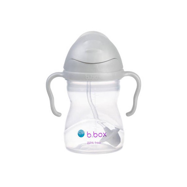 b.box bidon ze słomką 240 ml Grey, Szary Kubek