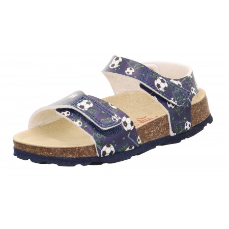 Sandały Korkowe Superfit 1-000122-8010 Fusbety Granatowe w piłki - bossokids.pl - BOSSO Lublin