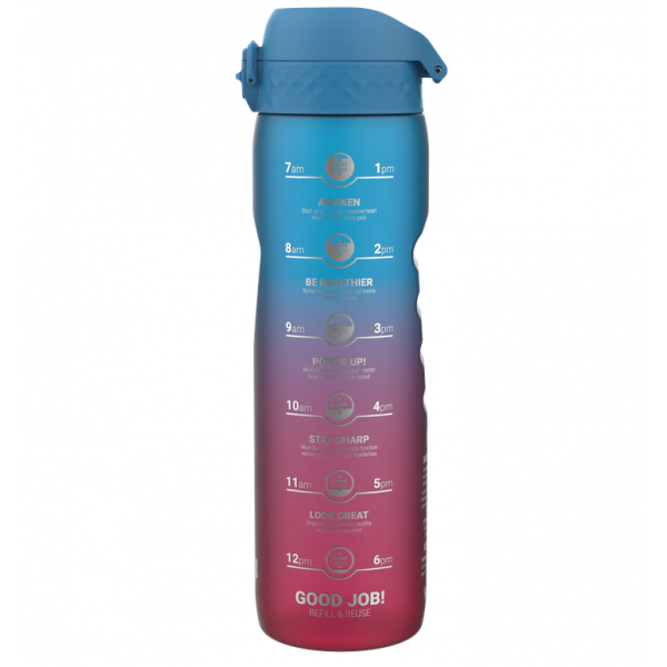 Butelka ION8 BPA Free I8RF1000PBPMOT Gradient Blue/Pink Motivator 1000ml
