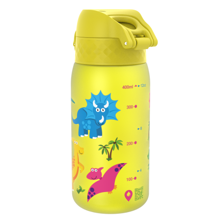 ION8 Bidon z Ustnikiem BPA Free Dinozaury 350ml Żółty