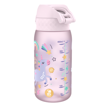 ION8 Bidon z Ustnikiem BPA Free Jednorożce 350ml Różowy