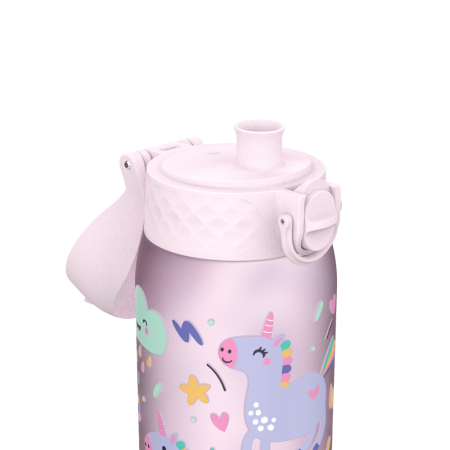 ION8 Bidon z Ustnikiem BPA Free Jednorożce 350ml Różowy