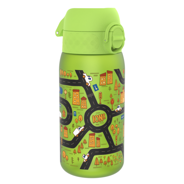 ION8 Bidon z Ustnikiem BPA Free Auta i Ulice 350ml Zielony