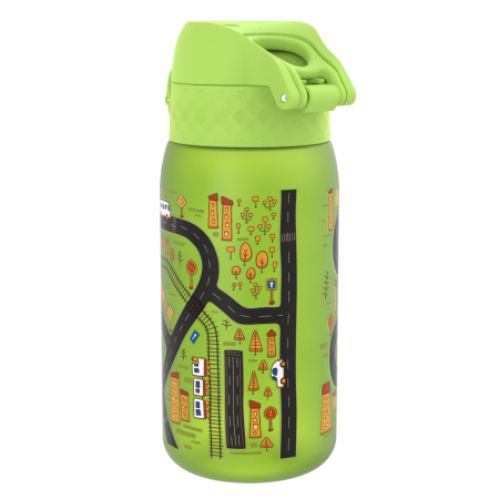 ION8 Bidon z Ustnikiem BPA Free Auta i Ulice 350ml Zielony