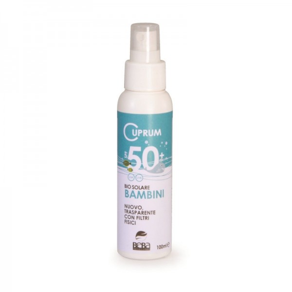 Beba Cuprum Line Bio spray przeciwsłoneczny dla dzieci, do twarzy i ciała, SPF50, AIAB, 100 ml