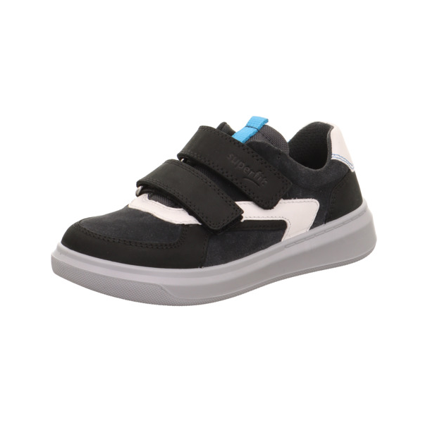 Superfit Lekkie Skórzane Sneakersy Cosmo 1-006474-2000 CZARNY