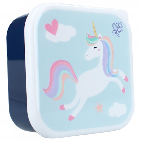 PRET Snackbox Śniadaniówka 3w1 Unicorn Lunchbox, pudełeczka na drugie śniadanie, lunchbox z jednorożcem, sklep BOSSO Lublin