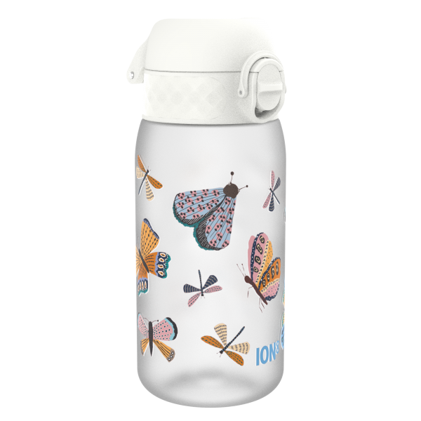 ION8 Bidon z Ustnikiem BPA Free Butterflies 350ml Biały, Motyle