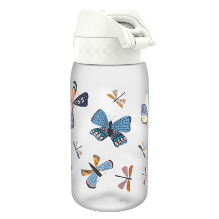 ION8 Bidon z Ustnikiem BPA Free Butterflies 350ml Biały, Motyle