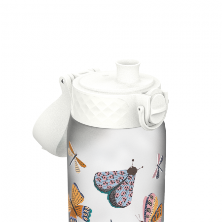 ION8 Bidon z Ustnikiem BPA Free Butterflies 350ml Biały, Motyle