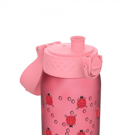 ION8 Bidon z Ustnikiem BPA Free Ladybugs 350ml Różowy, Biedronki