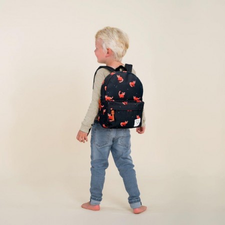 KIDZROOM Plecak dla Dzieci To The Zoo Raccoon ekologiczny plecak dla chłopca, czarny plecak dla dzieci