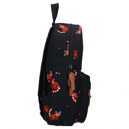 KIDZROOM Plecak dla Dzieci To The Zoo Raccoon ekologiczny plecak dla chłopca, czarny plecak dla dzieci