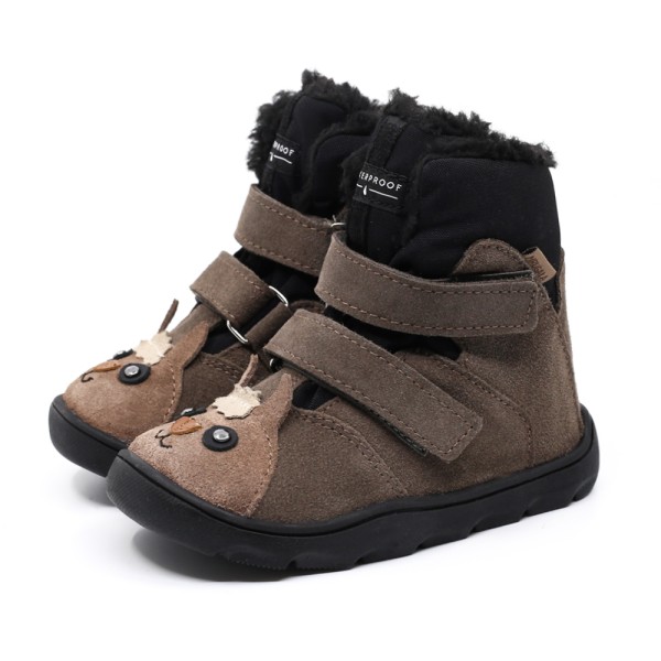 MRUGAŁA HELI ALPACA GREY BAREFOOT ZIMOWE TRZEWIKI Z MEMBRANĄ TE-POR | Rozmiary 20-35