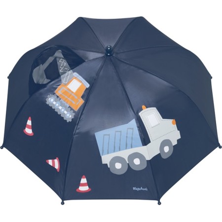 PLAYSHOES PARASOL DZIECIĘCY KOPARKA WYWROTKA, MASZYNY BUDOWLANE, GRANATOWY 448548