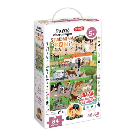 Puzzle Obsrwacyjne STADNINA KONI | Układanki dla Dzieci 5+