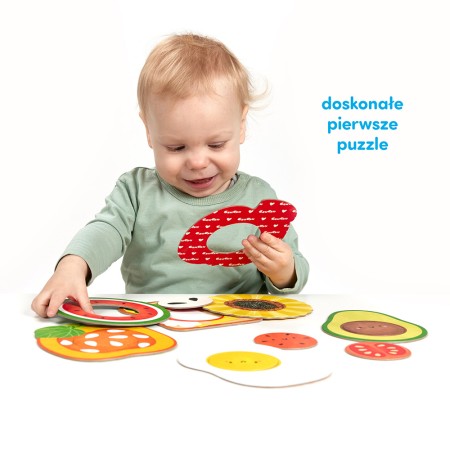 CzuCzu Moje Puzzle z Dziurką Jedzenie - Edukacyjne Układanki dla Maluchów  +12 mcy