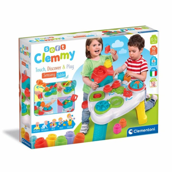 Clementoni Clemmy Soft, Stolik sensoryczny dla Malucha | Zabawa i Rozwój | 10-36M+