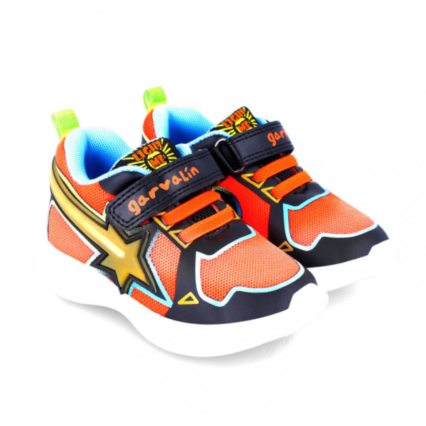 Garvalin Świecące Sneakersy Chłopięce 241805-A007 Pomarańczowe