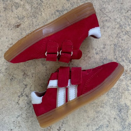 Froddo Sneakersy Skórzane | Buty Sportowe na Rzepy |LOU G313069-1 RED Czerwone