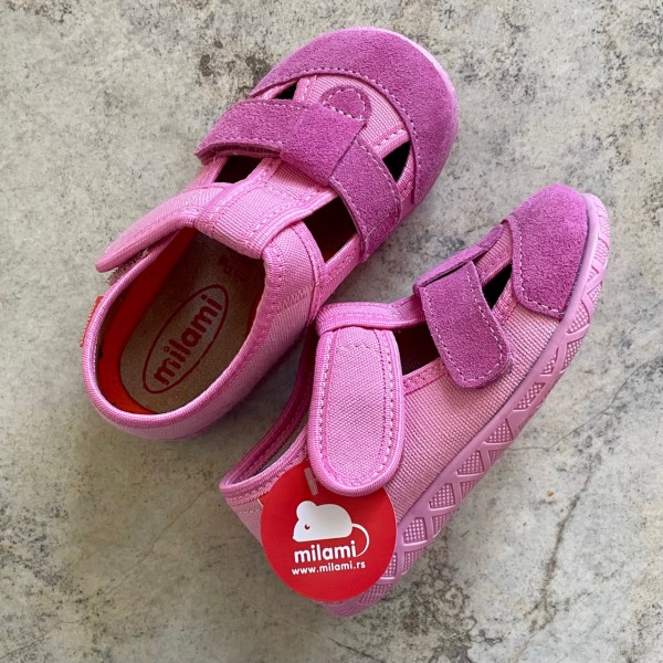 Milami Szerokie Elastyczne Kapcie Różowe Gładkie 118-10 Pink