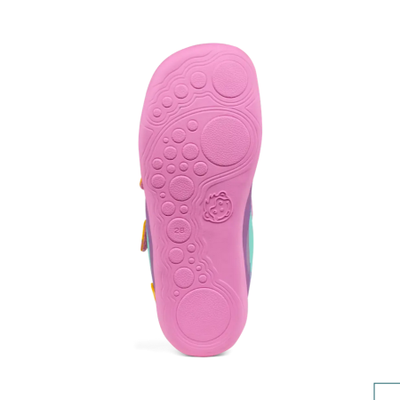 Affenzahn Lucky – dziecięce buty barefoot z bawełny organicznej – Lavender & Turquoise