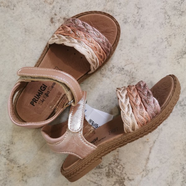PRIMIGI SANDAŁY DZIEWCZĘCE PLECIONE 7889911 DUBAI/CARNE