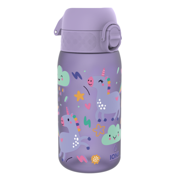 ION8 Bidon z Ustnikiem BPA Free Jednorożce 350ml Fioletowy