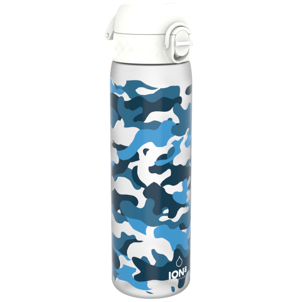 ION8 Bidon z Ustnikiem BPA Free Ice Camo 500ml Biały, Nebieski