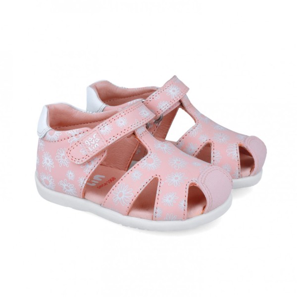 Garvalin Sandały z krytymi paluszkami dla dziewczynki 252305-A032, Kwiatuszki