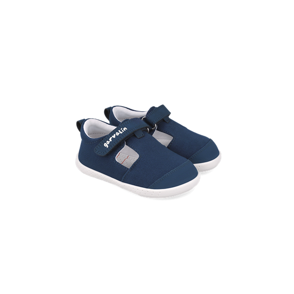 Garvalin Soft Barefoot Szerokie Trampki Dziecięce 252340-A089, Granatowe Gładkie