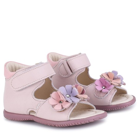 Emel Roczki Sandały Malaga ES 2428F-1, Różowe Kwiatuszki