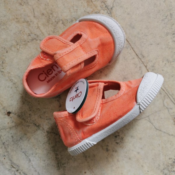 CIENTA TRAMPKI BAREFOOT T-BAR 451-777-154 MANDARIN, MANDARYNKOWY PRZECIERANE