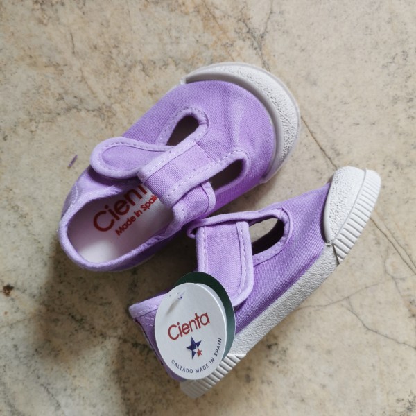 CIENTA TRAMPKI BAREFOOT T-BAR 451-777-199 LILAS, FIOLETOWE PRZECIERANE