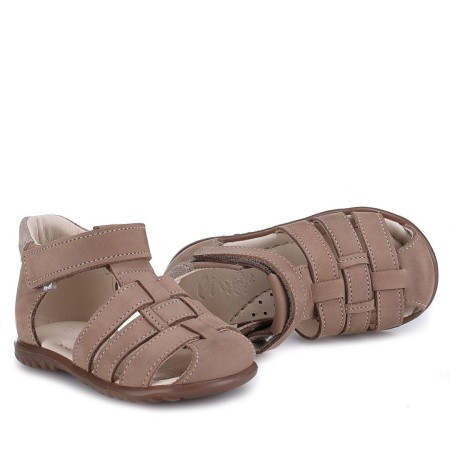 Panama Roczki® beżowe sandały dziecięce ze skóry naturalnej ES 1078-66 bossokids.pl - BOSSO Lublin