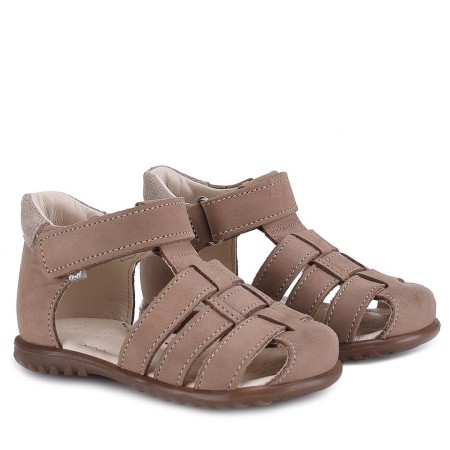 Panama Roczki® beżowe sandały dziecięce ze skóry naturalnej ES 1078-66 bossokids.pl - BOSSO Lublin