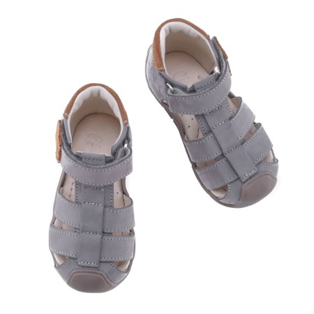 Chico Roczki® szare sandały dziecięce ze skóry naturalnej ES 2187a-11 bossokids.pl - BOSSO Lublin