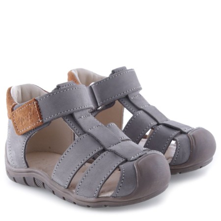 Chico Roczki® szare sandały dziecięce ze skóry naturalnej ES 2187a-11 bossokids.pl - BOSSO Lublin