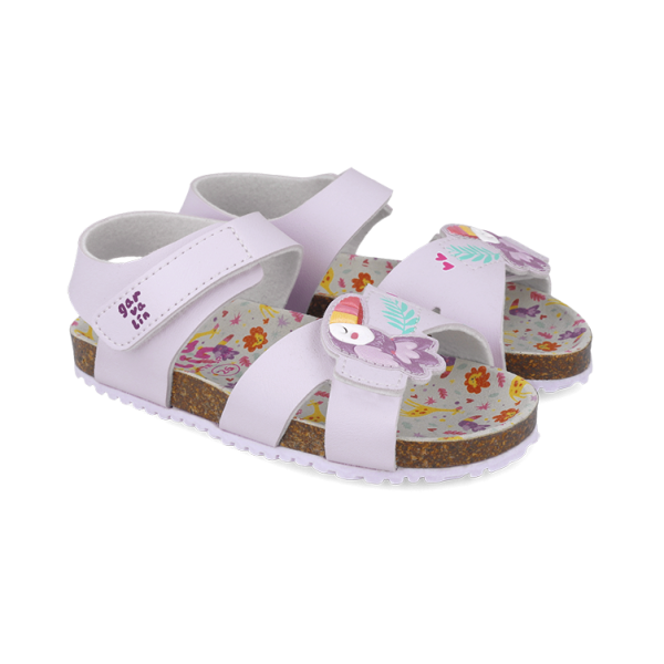 Garvalin Sandały Dziewczęce Korkowe 252464-A164 Lila, Fioletowe z Tukanem