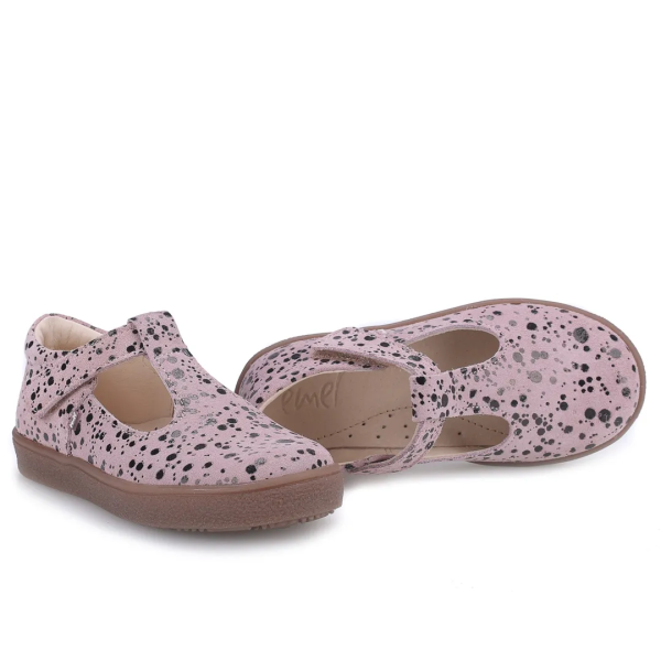 EMEL Baleriny Skórzane MANISA E 2755-6, Różowe