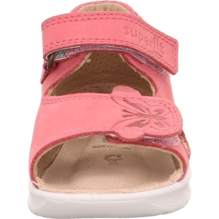 Superfit Logoon, Różowe skórzane sandałki dla dzieci z motylkiem, Sklep BOSSO,