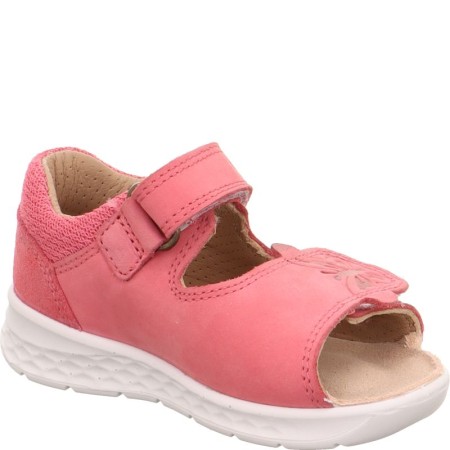Superfit Logoon, Różowe skórzane sandałki dla dzieci z motylkiem, Sklep BOSSO,