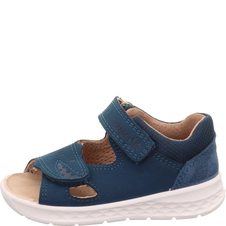 Superfit Logoon, Granatowe skórzane sandałki dla dzieci z Rekinem, Sklep BOSSO,