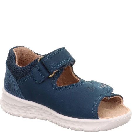 Superfit Logoon, Granatowe skórzane sandałki dla dzieci z Rekinem, Sklep BOSSO,