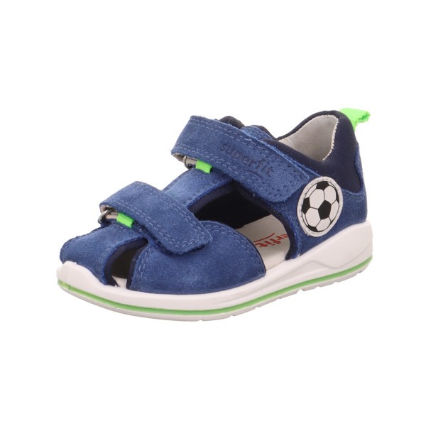SUPERFIT SANDAŁY Z ZAKRYTYMI PALCAMI BOOMERANG 1-000867-8000, Granatowe z Piłką Nożną